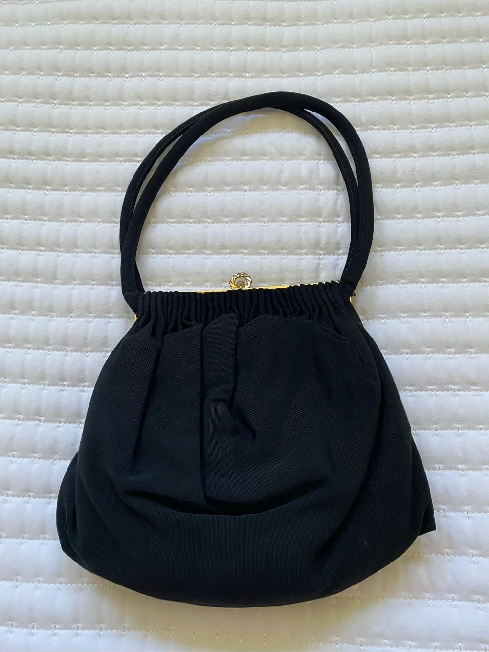 Vintage Elegant Black Evening Handbag with Jeweled Frame Guild Creations
